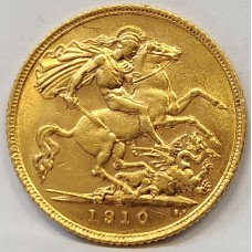 AUSTRALIA 1910 . HALF 1/2 SOVEREIGN . SYDNEY . GOLD